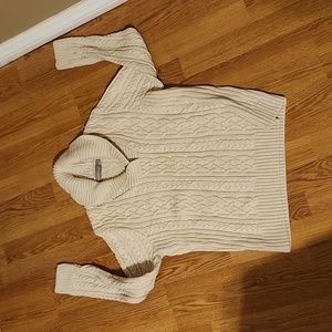 Women's large cable knit sweater